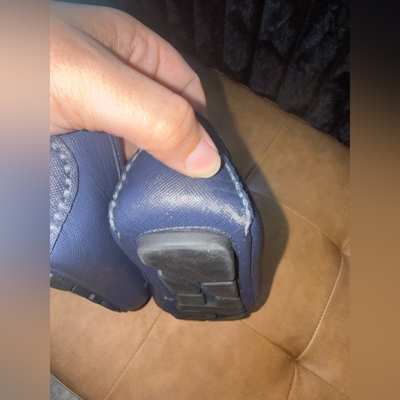 Michael Kors Navy Blue Loafers with Gold Accent - Picture 3 of 7